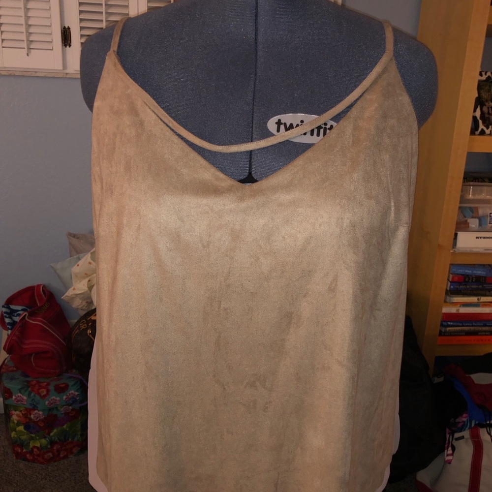 City Chic XL (22) NWT plus size suede-texture tank